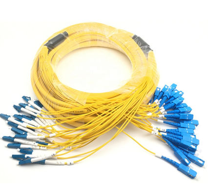 1-3M Lc zum Lc-Faser-Verbindungskabel, gelbe Jacken-Ausbruch-Kabel-Simplexverbindungskabel